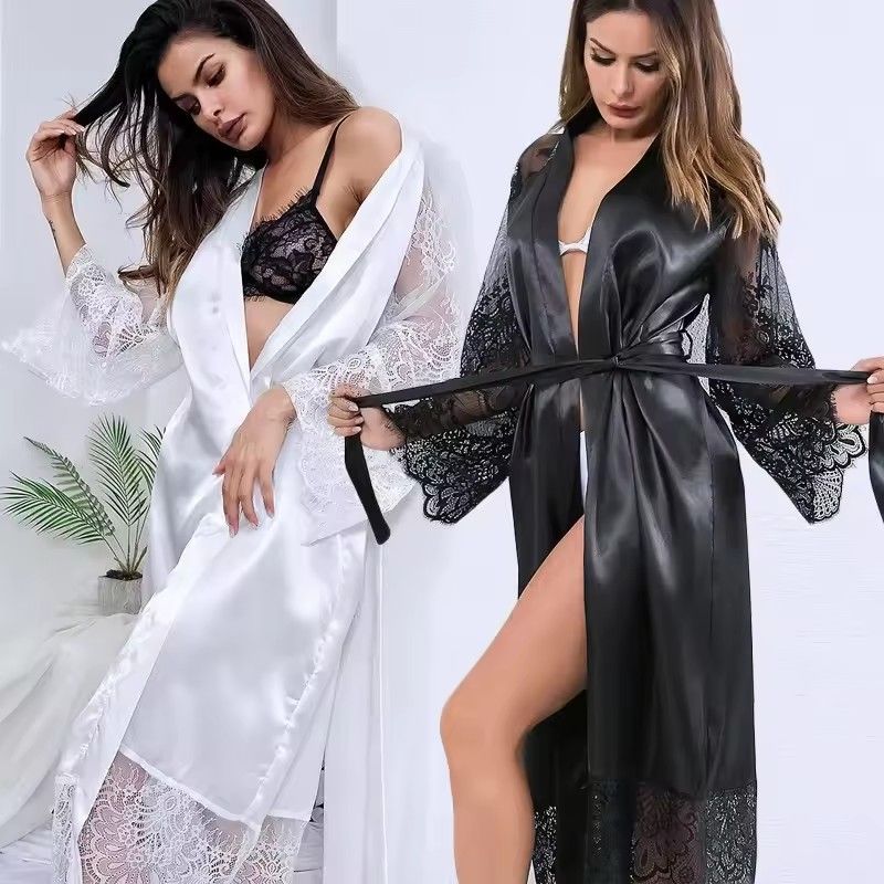 Europe and the United States new hollow pattern long-sleeved robe bathrobe FZ-238