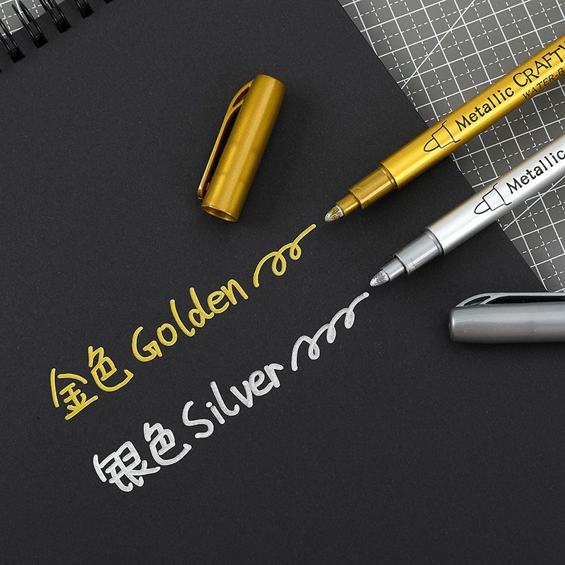 Diy Metal Waterproof Permanent Ink Marker Pen Gold And Silver Craft Resin Mold Pen Art Painting Student Supplies E-1234