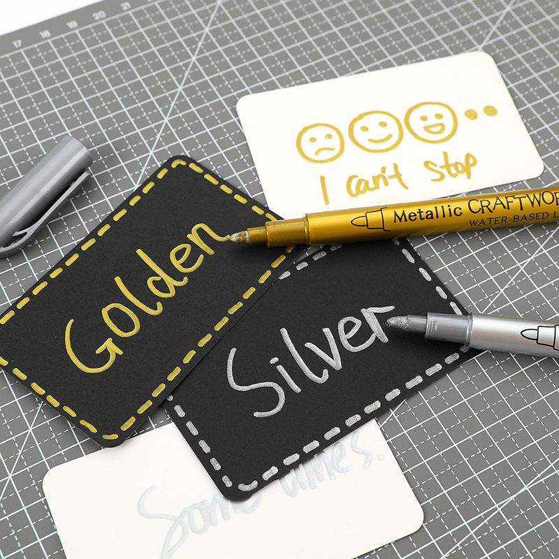 Diy Metal Waterproof Permanent Ink Marker Pen Gold And Silver Craft Resin Mold Pen Art Painting Student Supplies E-1234