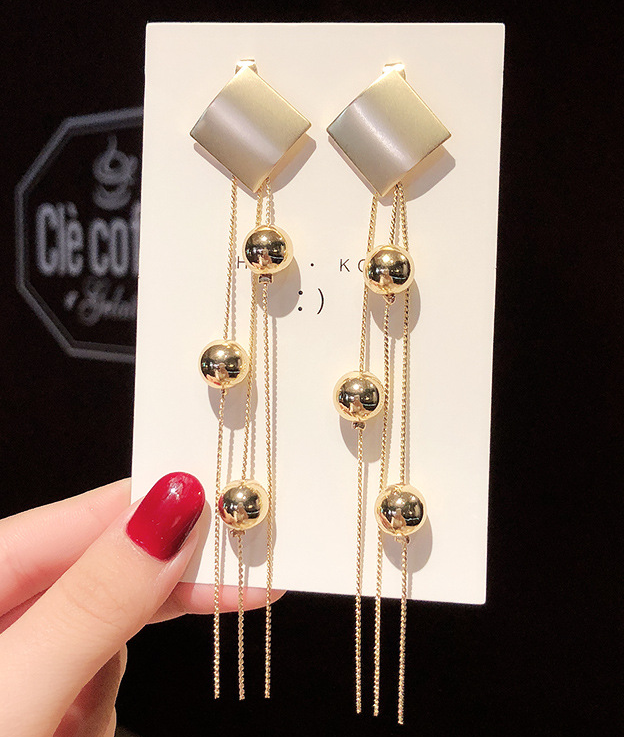 Long style tassel 925 silver needle Earrings temperament fashion women Earrings net red personality A-1352