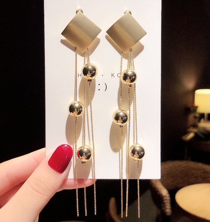 Long style tassel 925 silver needle Earrings temperament fashion women Earrings net red personality A-1352
