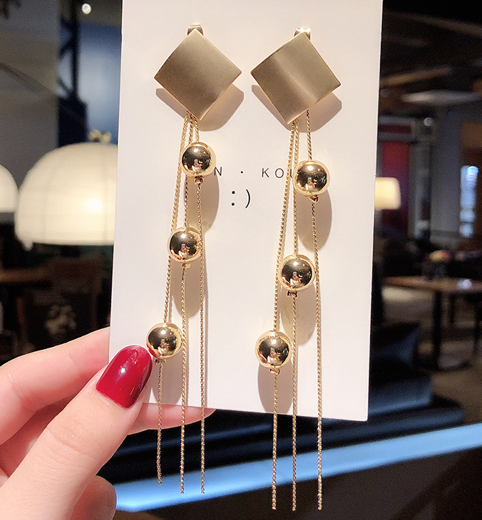 Long style tassel 925 silver needle Earrings temperament fashion women Earrings net red personality A-1352