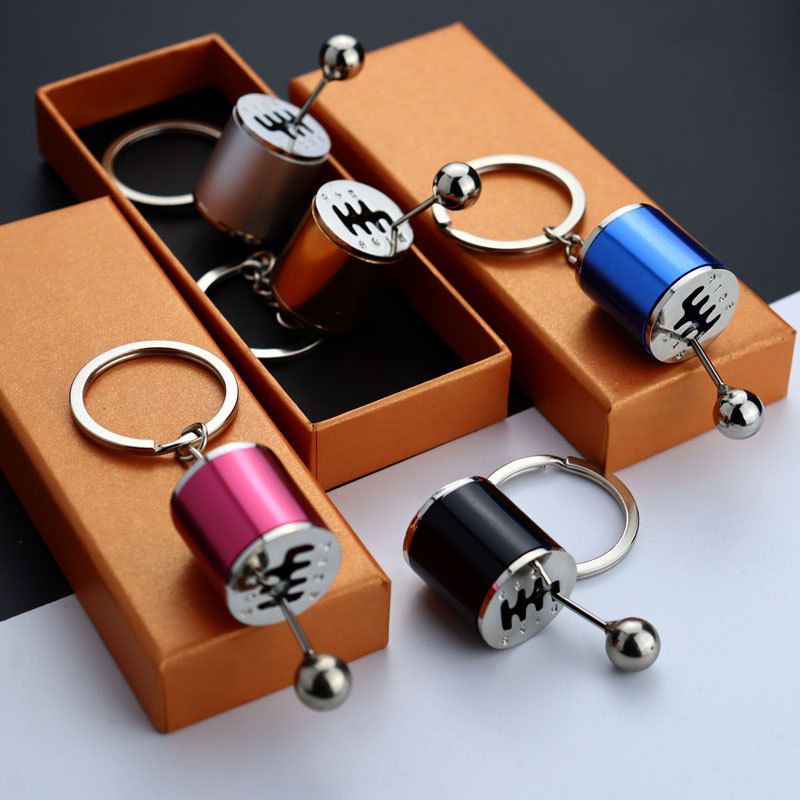 Speed Gearbox Keychain Men Manual Shifter Metal Gear Head Key Car Ring Reassembly Creative Charm Keychain A-1792