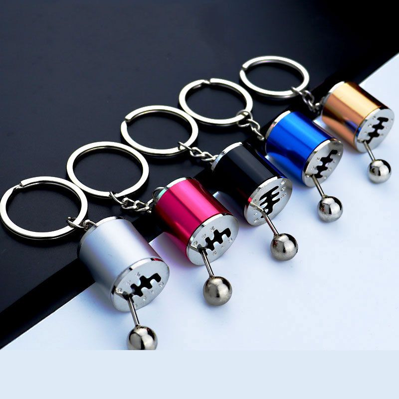 Speed Gearbox Keychain Men Manual Shifter Metal Gear Head Key Car Ring Reassembly Creative Charm Keychain A-1792