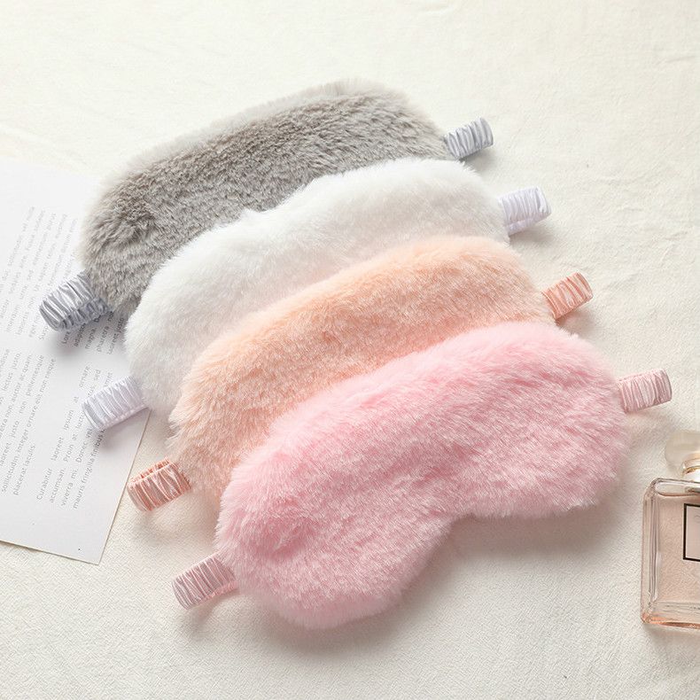 Rabbit hair shading sleep mask breathable skin friendly Plush eye mask relieves eye fatigue lovely home eye care E-715