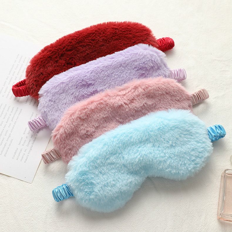 Rabbit hair shading sleep mask breathable skin friendly Plush eye mask relieves eye fatigue lovely home eye care E-715