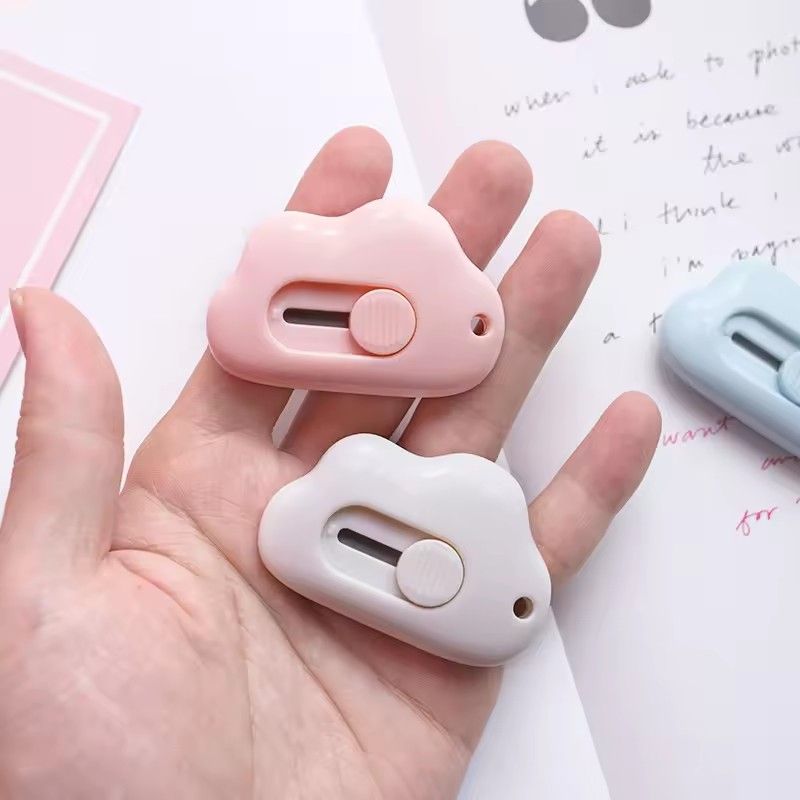 Cute Rabbit Cloud Color Mini Portable Utility Knife Paper Cutter Cutting Paper Razor Blade Office Stationery Cutting Supplies E-809