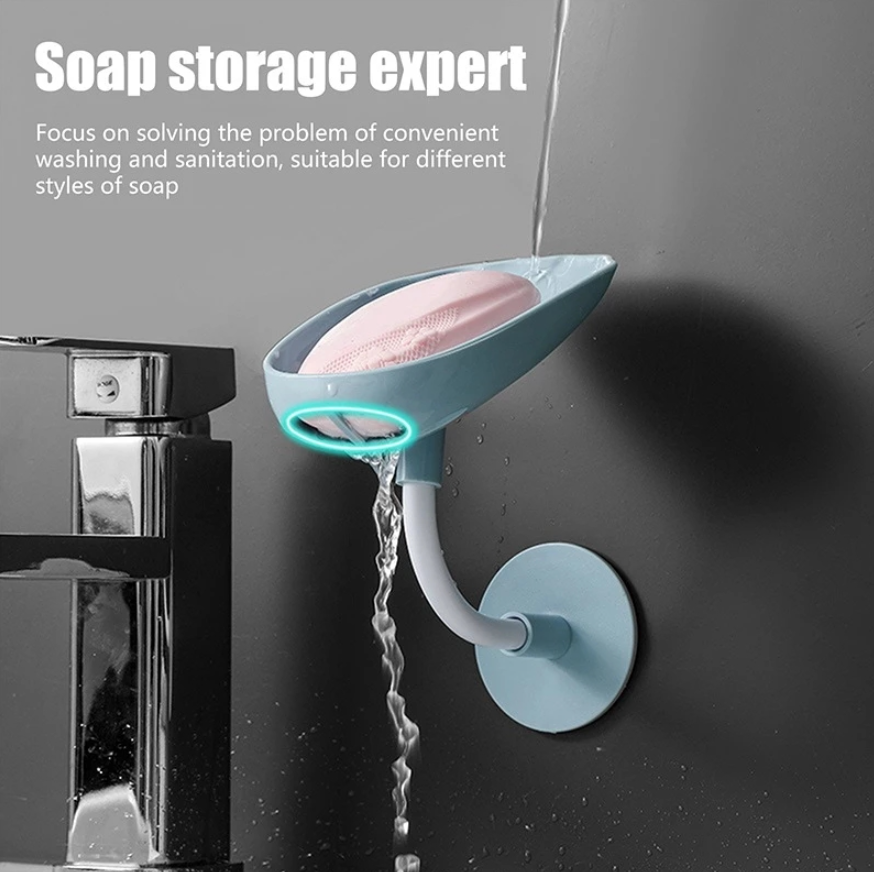 Soap Dish Drain Soap Rack Box Bathroom Accessories Toilet Laundry Soap Dish Supplies Tray Gadgets E-1226
