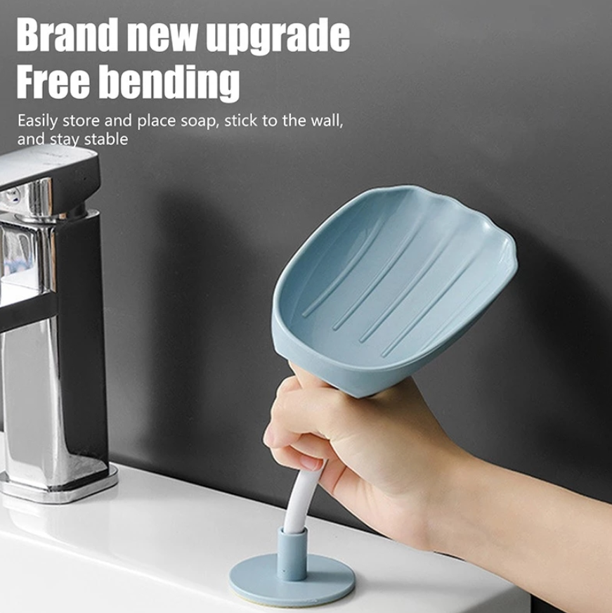 Soap Dish Drain Soap Rack Box Bathroom Accessories Toilet Laundry Soap Dish Supplies Tray Gadgets E-1226