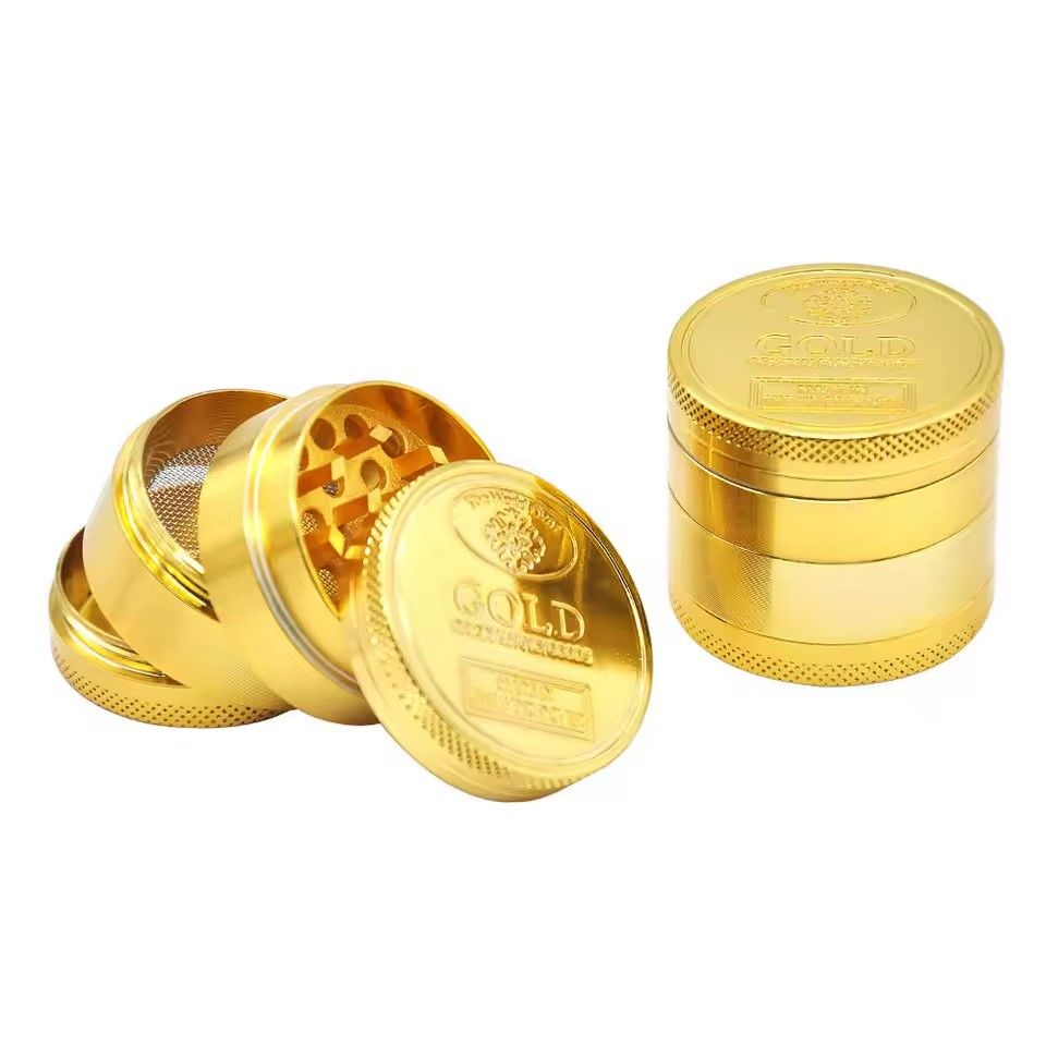 Hot Sale Alloy Herbal Herb Tobacco Grinder Spice Weed Grinders Smoking Pipe Accessories Gold Smoke Cutter B2-163-4