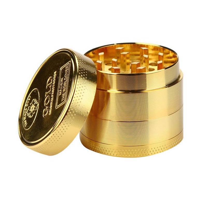Hot Sale Alloy Herbal Herb Tobacco Grinder Spice Weed Grinders Smoking Pipe Accessories Gold Smoke Cutter B2-163-4