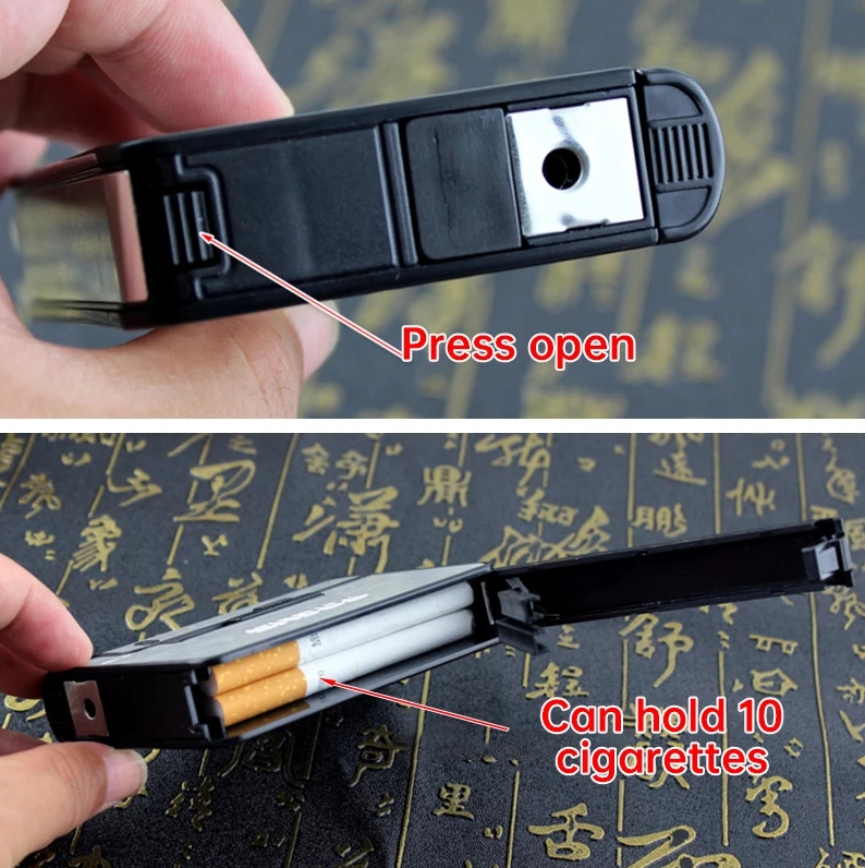 Portable Automatic Cigarette Case Metal Cigarette Case 10 Pieces Cigarette Case Case Non-lighter Gadgets Gifts For Men E-1212