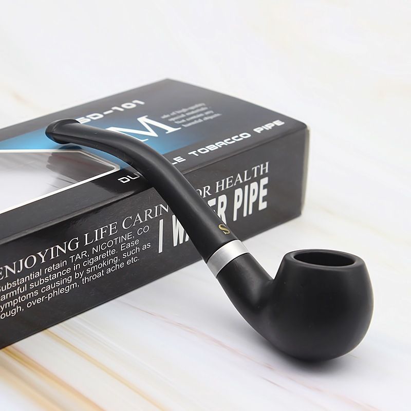 Mini Portable Smoking Pipe Black Delicate Smoking Tobacco Pipe Filter Cigarette Holder Friend Family Gift Men Necessary Supplies E-437