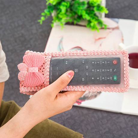 3pcs Bow Fabric Remote Control Set TV Remote Control Protective Cover Air Conditioning Dust Cover J--38