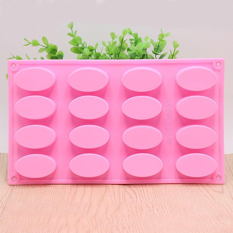 16 Cavity Oval Shape Chocolate Silicone Mold Ice Sweet Candy Jelly Mould DIY Fondant Cake Molds Food E-631