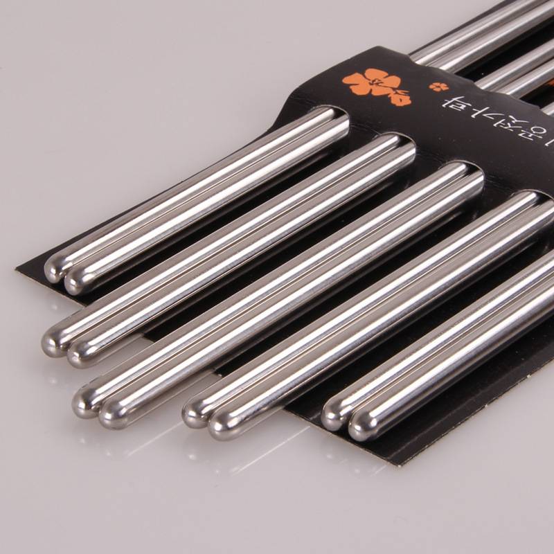 Stainless steel chopsticks thread high quality hollow chopsticks antiskid design metal chopsticks set five pairs F3-54-3