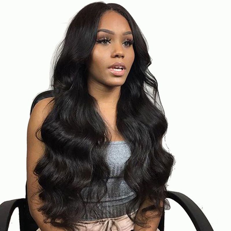 Female black long curly hair with split wig JF-11