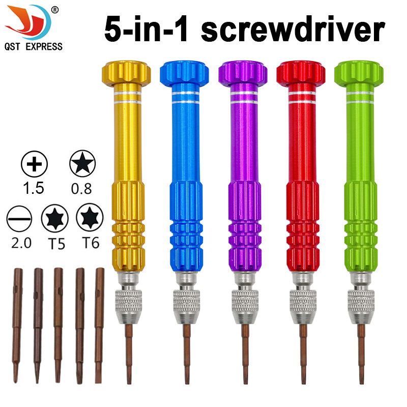 Mini Screwdriver Screw driver for iPhone DIY Mobile Phone Open Repair Tools Kit 5 in 1 Aluminum Alloy Mini Screwdriver Tools C-331