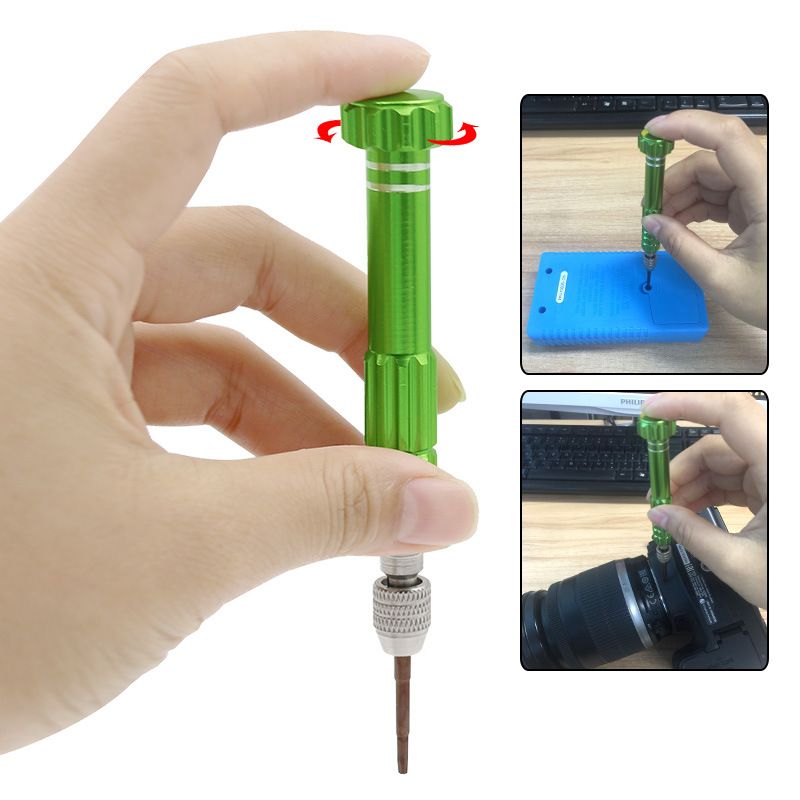 Mini Screwdriver Screw driver for iPhone DIY Mobile Phone Open Repair Tools Kit 5 in 1 Aluminum Alloy Mini Screwdriver Tools C-331