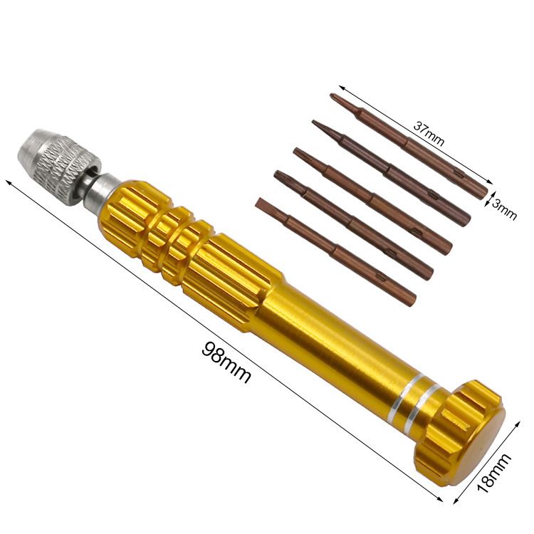 Mini Screwdriver Screw driver for iPhone DIY Mobile Phone Open Repair Tools Kit 5 in 1 Aluminum Alloy Mini Screwdriver Tools C-331