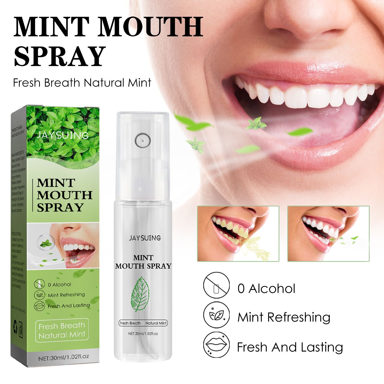 Breath Freshener Mint Mouth Spray Remove Smoke Smell Bad Breath Fresh Breath Portable Mouth Freshener Oral Spray B2-924