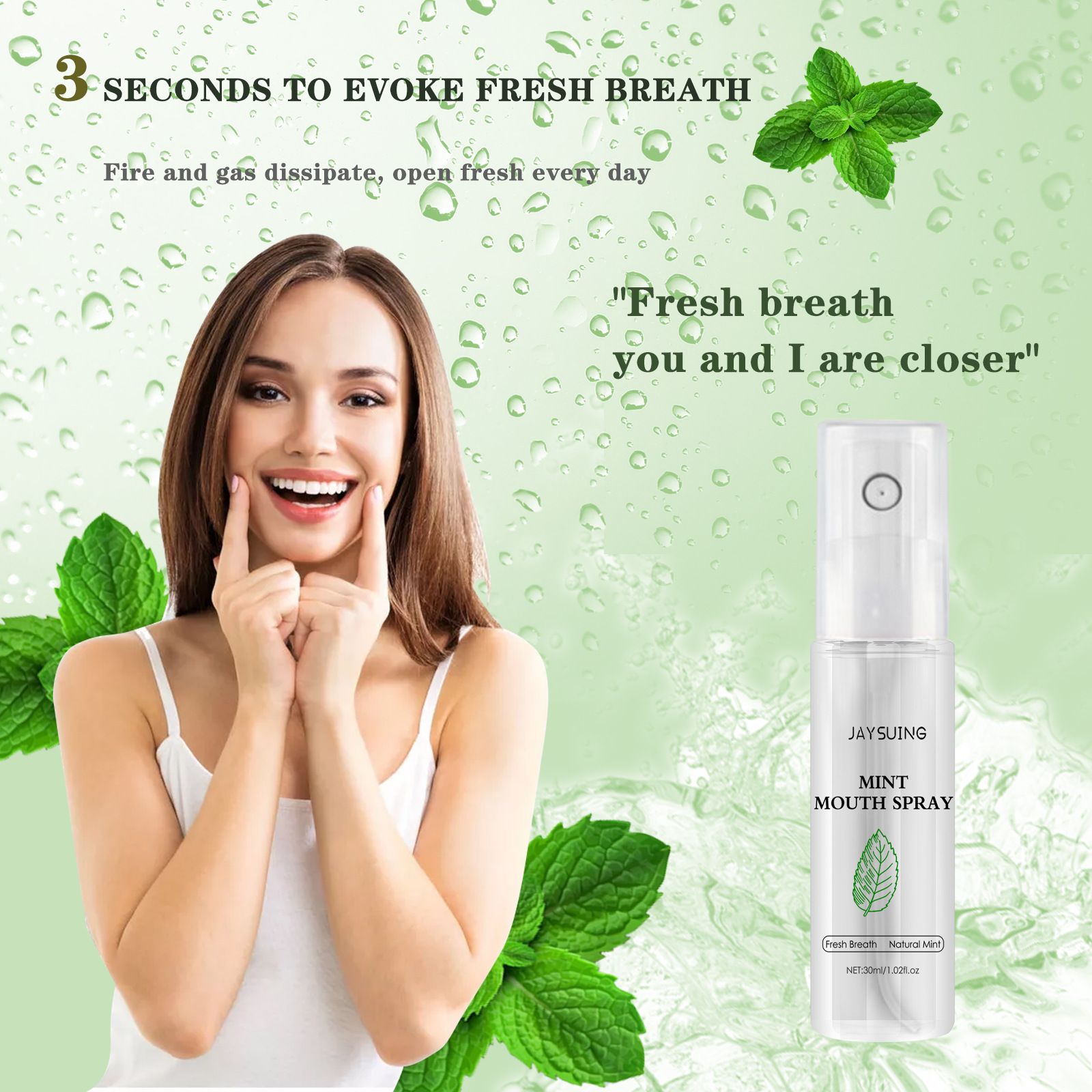 Breath Freshener Mint Mouth Spray Remove Smoke Smell Bad Breath Fresh Breath Portable Mouth Freshener Oral Spray B2-924