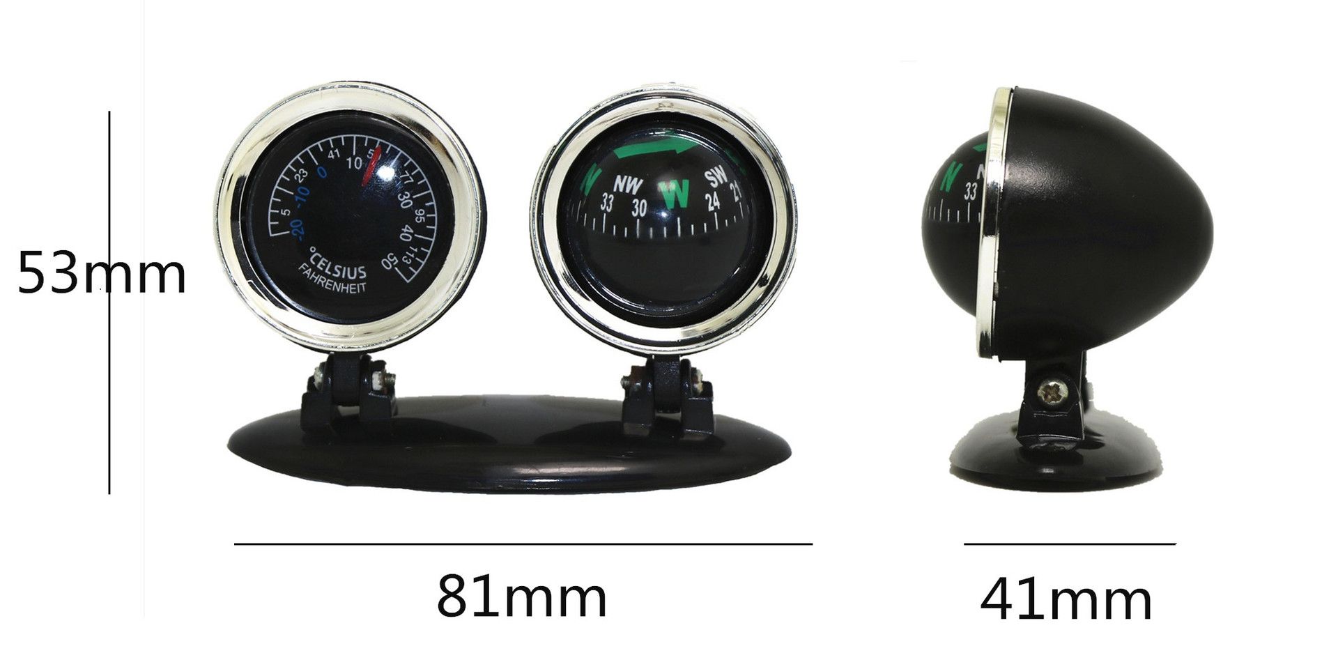 Car Decorative Thermometer Compass Multi Functional Direction Car Interior Trim Dashboard Decorative Accessories Gift C-311