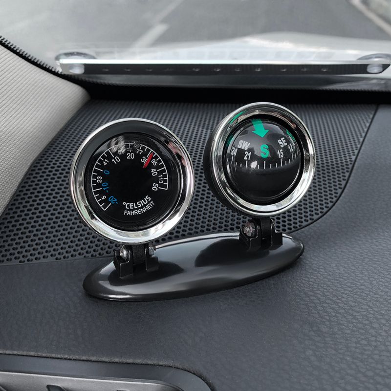 Car Decorative Thermometer Compass Multi Functional Direction Car Interior Trim Dashboard Decorative Accessories Gift C-311