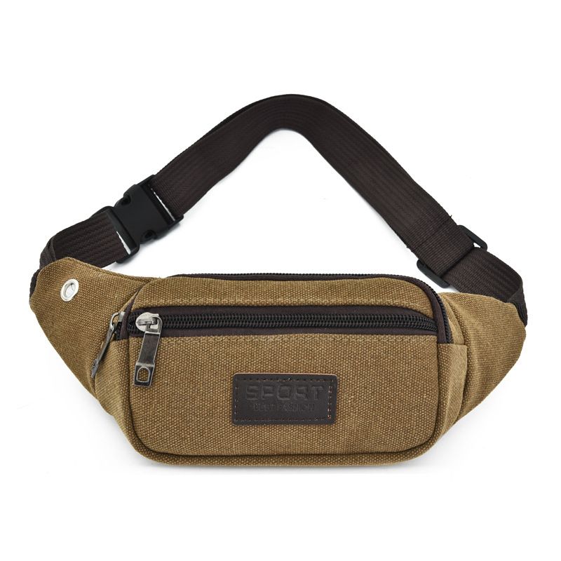 6.6 Inch Mobile Phone Canvas Small Waist Bag Multifunctional Outdoor Storage Waist Bag Men's Handbag E-580