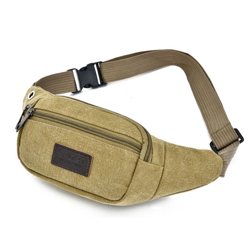 6.6 Inch Mobile Phone Canvas Small Waist Bag Multifunctional Outdoor Storage Waist Bag Men's Handbag E-580