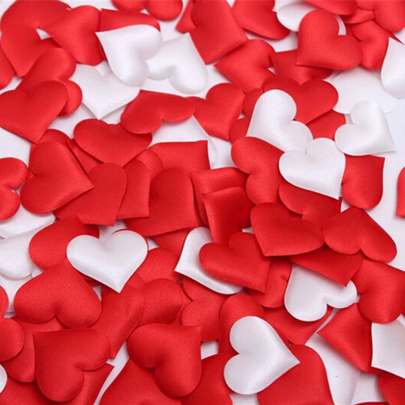 100 Pieces Cloth Hearts Diameter 2.8x3.5cm Wedding Party Confetti Table Decorations Birthday Party Decorations J-146-2