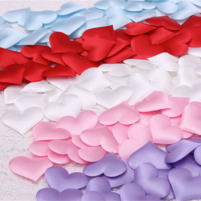 100 Pieces Cloth Hearts Diameter 2.8x3.5cm Wedding Party Confetti Table Decorations Birthday Party Decorations J-146-2