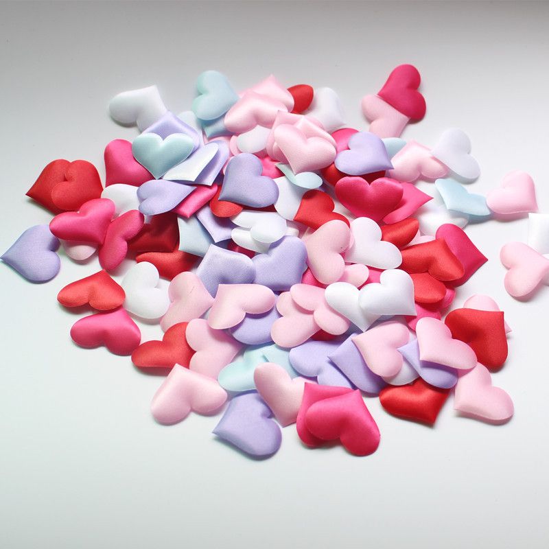 100 Pieces Cloth Hearts Diameter 2.8x3.5cm Wedding Party Confetti Table Decorations Birthday Party Decorations J-146-2