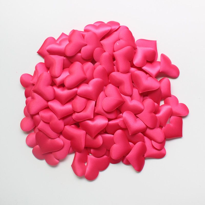 100 Pieces Cloth Hearts Diameter 2.8x3.5cm Wedding Party Confetti Table Decorations Birthday Party Decorations J-146-2