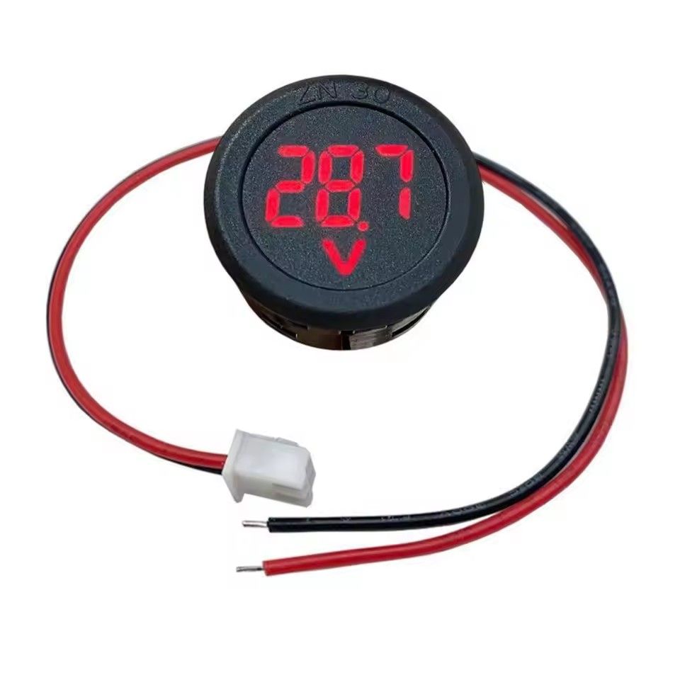 Dc 4-100v Led Digital Display Round Two-wire Voltmeter Dc Digital  Car Voltage Current Meter Volt Detector Tester Monitor Pane C-350