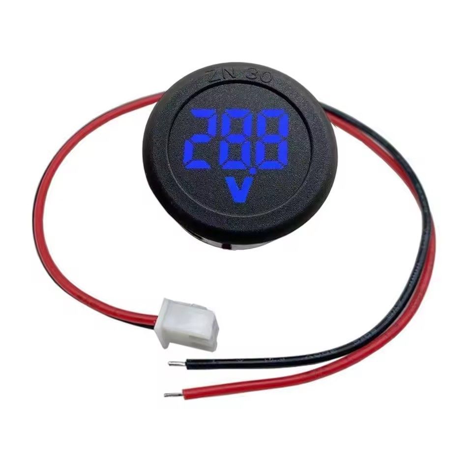 Dc 4-100v Led Digital Display Round Two-wire Voltmeter Dc Digital  Car Voltage Current Meter Volt Detector Tester Monitor Pane C-350
