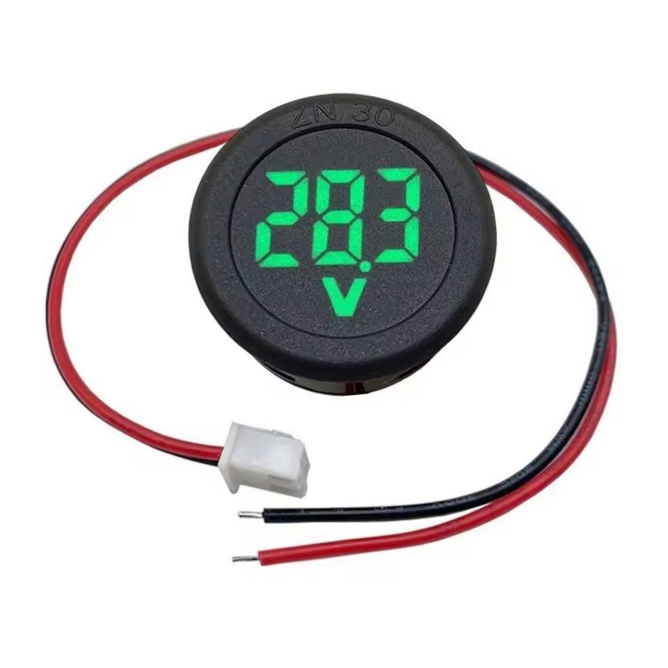 Dc 4-100v Led Digital Display Round Two-wire Voltmeter Dc Digital  Car Voltage Current Meter Volt Detector Tester Monitor Pane C-350