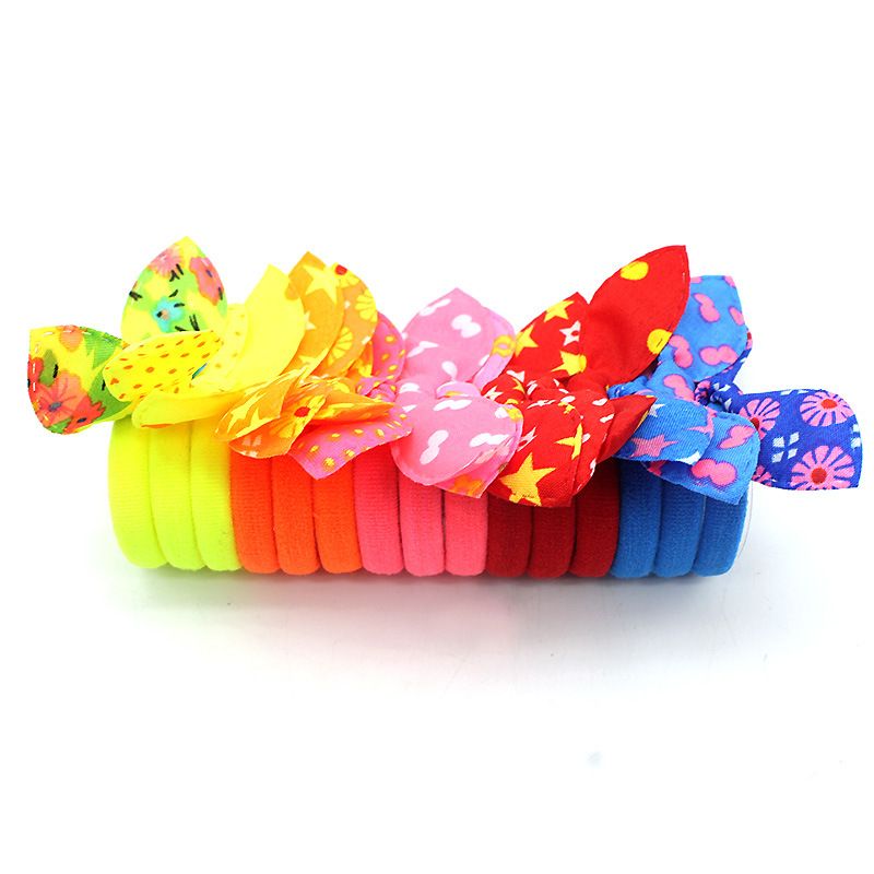 50pcs Cute Small Rabbit Ear Hair Bands Girl Rubber Band Elastic Band Baby Headwear Korean Children Hair Accessories Ornaments C-158
