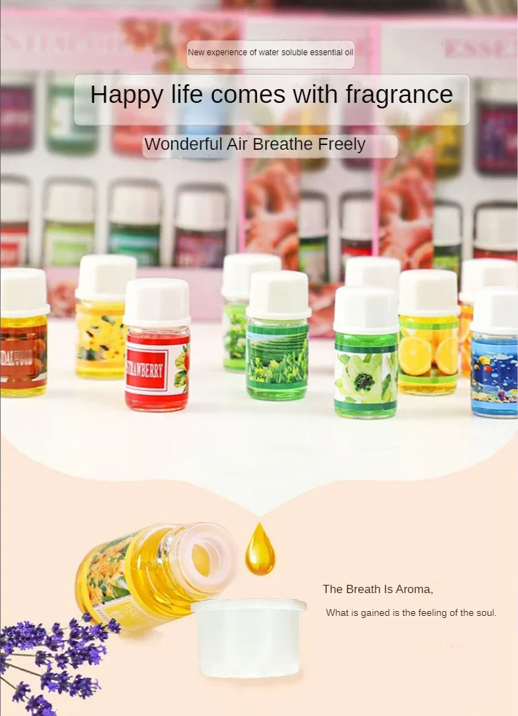 12PCS 3ML Air Freshener Natural Plant Aromatherapy Essential Oil Air Conditioning Perfume Aroma Diffuser Fragrance Humidifier  B2-312