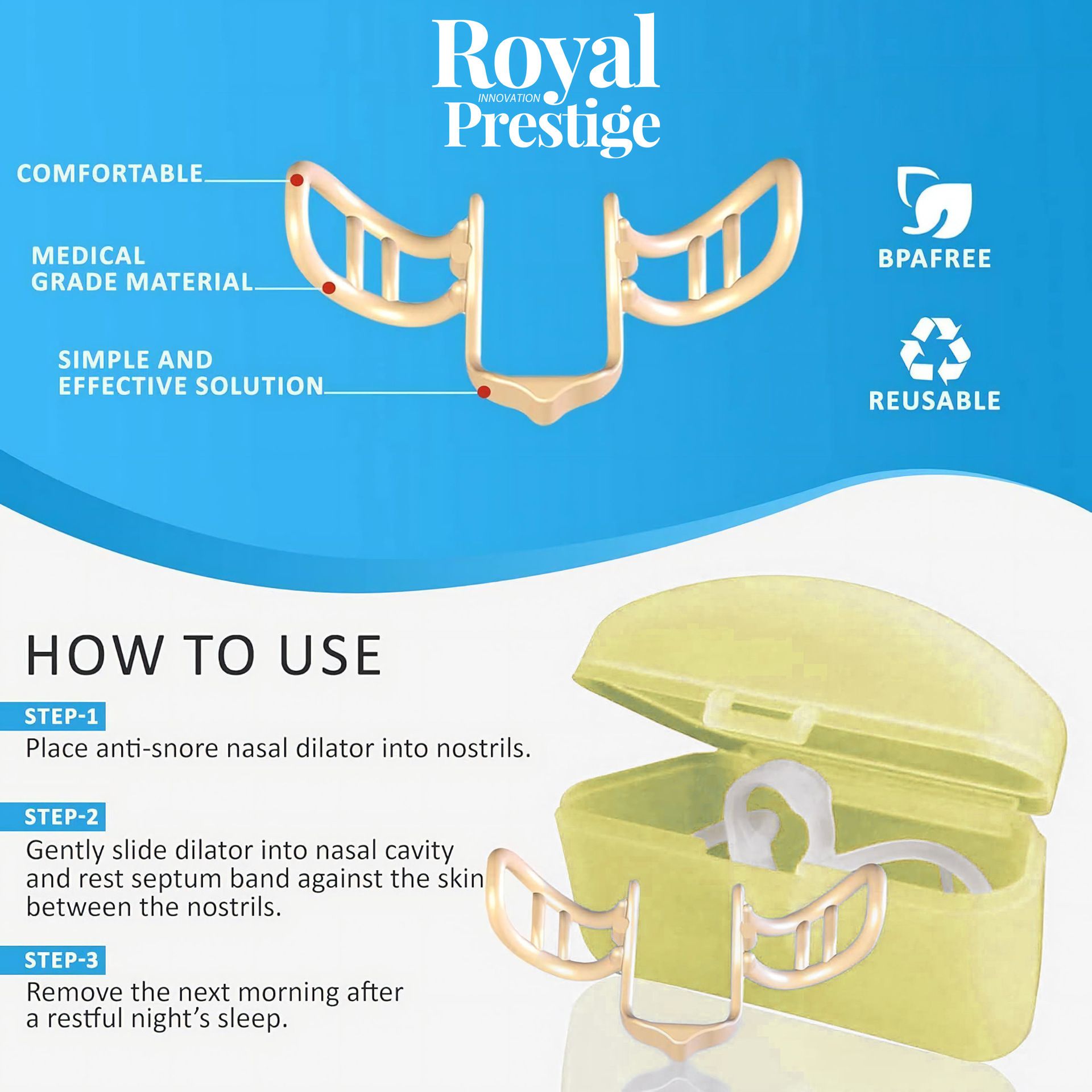 Snore Stopper Nasal Dilator for Snore Reduction Increases Airflow Anti Snoring Devices Silicone Nose Clip Improve Sleep&Snoring