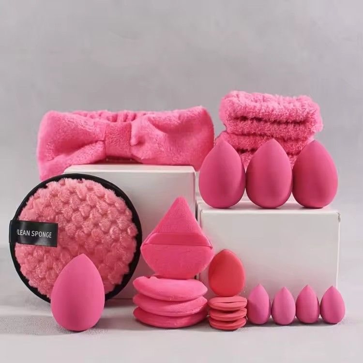 20pcs Makeup Tools Kit Makeup Brushes & Headband Wristband Cleaning Tool Professional Eye Shadows Blush