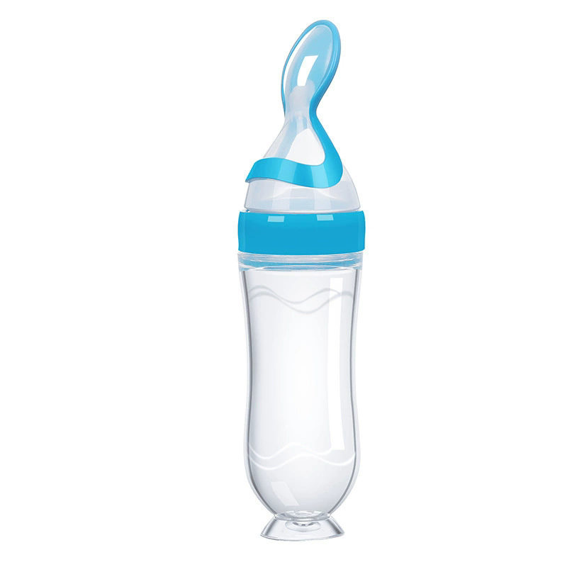 90ml Smart Baby Silicone Feeding Bottle With Spoon, Feeding Tool For Baby Kids Infant