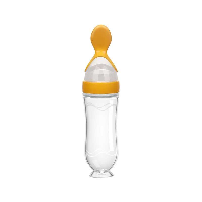90ml Smart Baby Silicone Feeding Bottle With Spoon, Feeding Tool For Baby Kids Infant