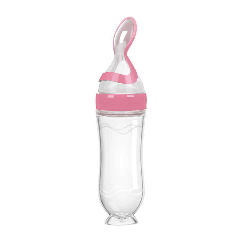 90ml Smart Baby Silicone Feeding Bottle With Spoon, Feeding Tool For Baby Kids Infant
