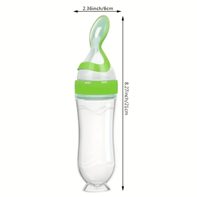 90ml Smart Baby Silicone Feeding Bottle With Spoon, Feeding Tool For Baby Kids Infant