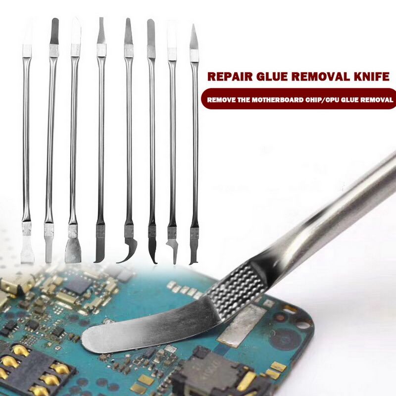 8pcs CPU IC Glue Remover C Chip Repair Phone Repair Tool Thin Blades Piratical Repair Hand Tool For Mobile Phone Computer E-997