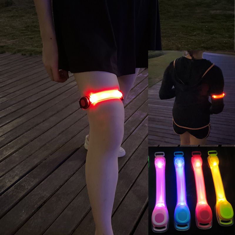 LED Light Up Armband Outdoor Sports Flashing Luminous Safety Band Adjustable Night Walking Running Riding Glow Arm Strap