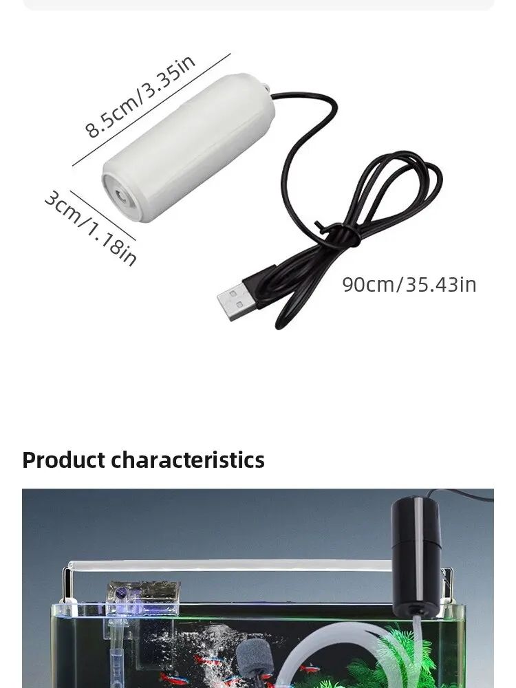 Silent Oxygenator Small Oxygen Pump Portable Mini USB Charging Fish Tank Oxygen Pump Fish Farming Aquarium Supplies
