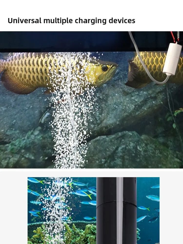 Silent Oxygenator Small Oxygen Pump Portable Mini USB Charging Fish Tank Oxygen Pump Fish Farming Aquarium Supplies