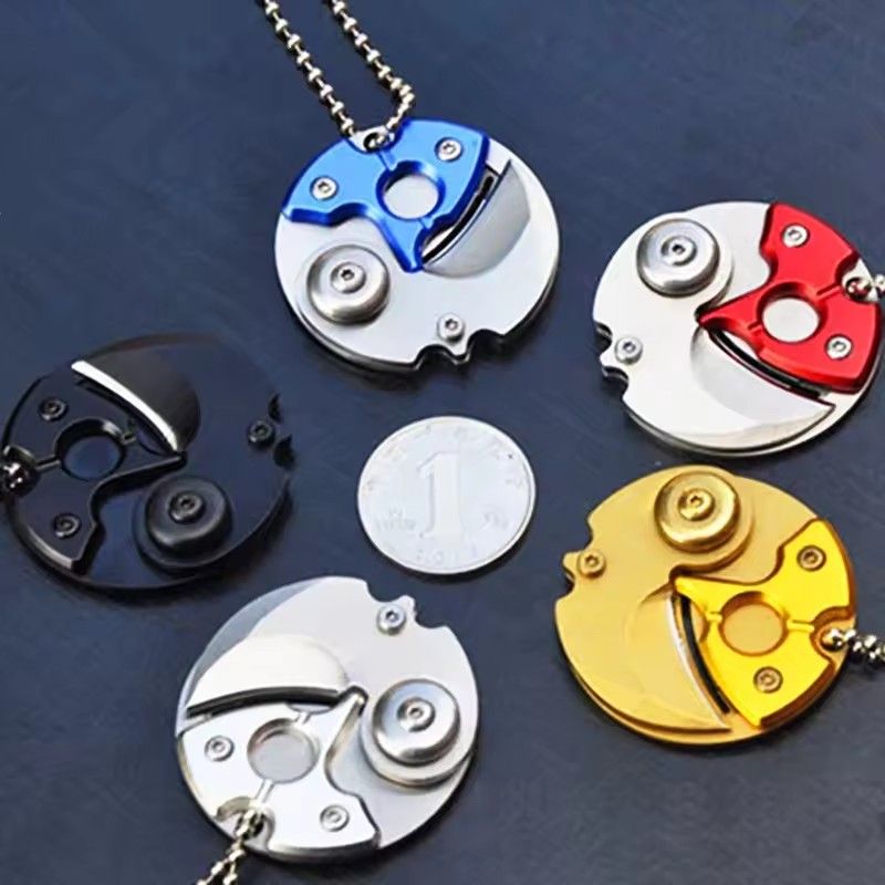 Mini Portable Folding Blade Coin Knife Keychain Parcel Box Opener Multifunctional Self Defense EDC Tools Outdoor Pocket Knives
